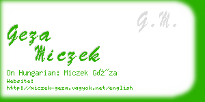 geza miczek business card